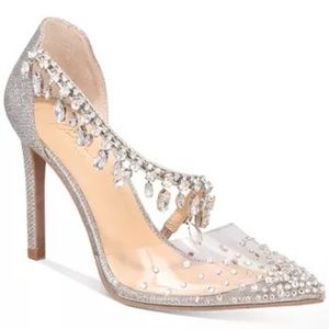 Thalia Sodi's Rhinestone Translucent
Pointed Toe Stiletto Heels